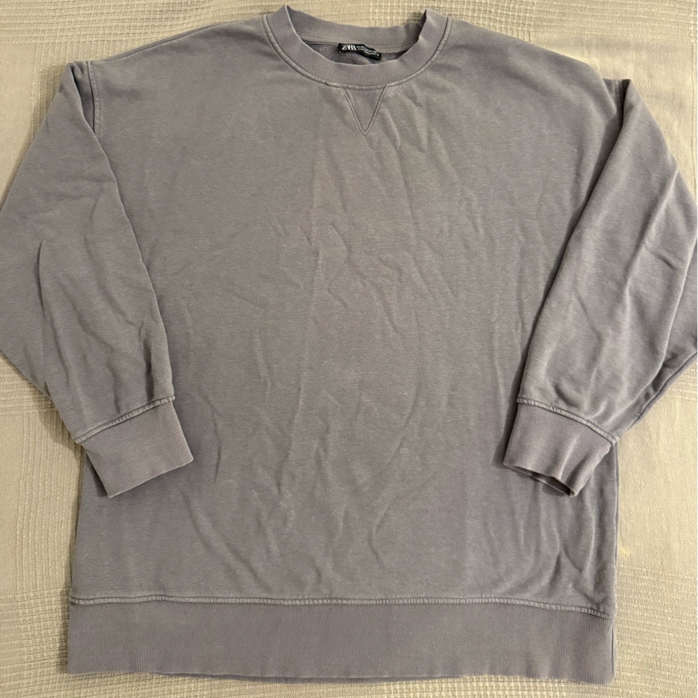 Zara Charcoal Ribbed Sweatshirt